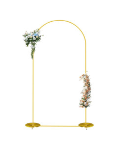 Arco de fondo dorado VibeHaven 2.2m x 1.2m con 2 bolsas de agua