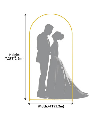 Arco de fondo dorado VibeHaven 2.2m x 1.2m con 2 bolsas de agua