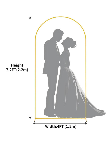 Arco de fondo dorado VibeHaven 2.2m x 1.2m con 2 bolsas de agua
