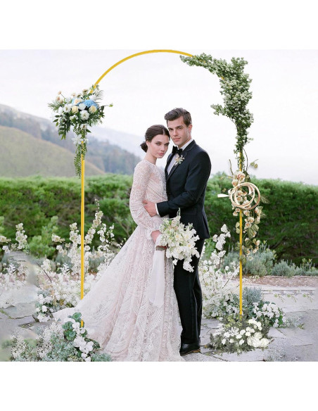 Arco de fondo dorado VibeHaven 2.2m x 1.2m con 2 bolsas de agua