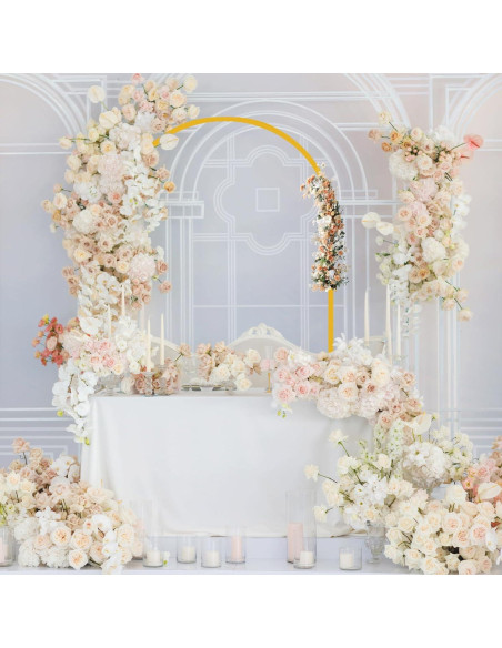 Arco de fondo dorado VibeHaven 2.2m x 1.2m con 2 bolsas de agua