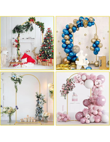 Arco de fondo dorado VibeHaven 2.2m x 1.2m con 2 bolsas de agua