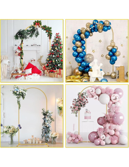 Arco de fondo dorado VibeHaven 2.2m x 1.2m con 2 bolsas de agua