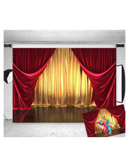 Fondo Fotográfico Qian 210x150 cm 3D Teatro Dorado y Rojo Fondo Fotográfico Qian 210x150 cm 3D Teatro Dorado y Rojo