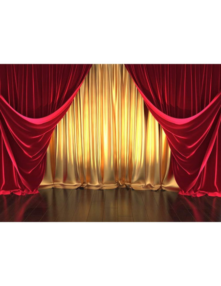 Fondo Fotográfico Qian 210x150 cm 3D Teatro Dorado y Rojo Fondo Fotográfico Qian 210x150 cm 3D Teatro Dorado y Rojo