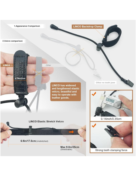 Abrazadera Ajustable LINCO 12-Pack para Fondo Fotográfico