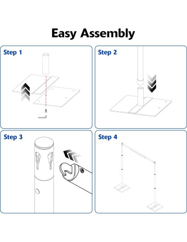 Soporte de Fondo Ajustable Hecis 8x10 pies para Fiestas