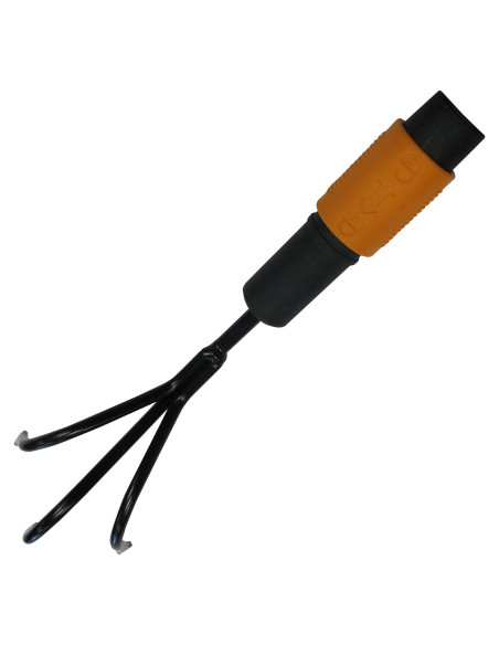 Cultivador Fiskars QuikFit Angulado 3 Puntas 5.5 cm Negro/Naranja