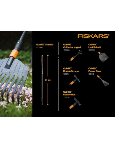 Cultivador Fiskars QuikFit Angulado 3 Puntas 5.5 cm Negro/Naranja