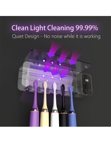 Soporte para Cepillos de Dientes SARMOCARE Gris con Secado y Temporizador