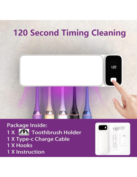 Soporte para Cepillos de Dientes SARMOCARE Gris con Secado y Temporizador Soporte para Cepillos de Dientes SARMOCARE Gris con Secado y Temporizador