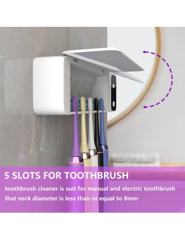 Soporte para Cepillos de Dientes SARMOCARE Gris con Secado y Temporizador