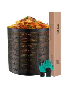 Contenedor de Compostaje VIVOSUN 220 Galones HDPE Negro