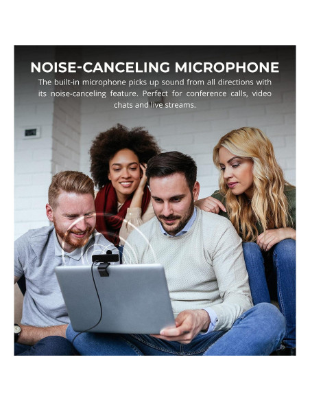 Micrófono USB Blucoil Cardioide con Webcam 1080p y Accesorios