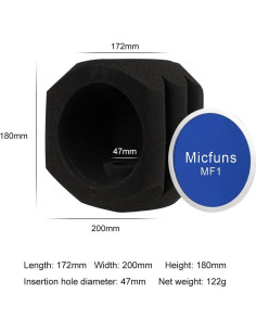 Filtro Antiviento para Micrófono Profesional - Espuma Acústica 4.5-6 cm 2