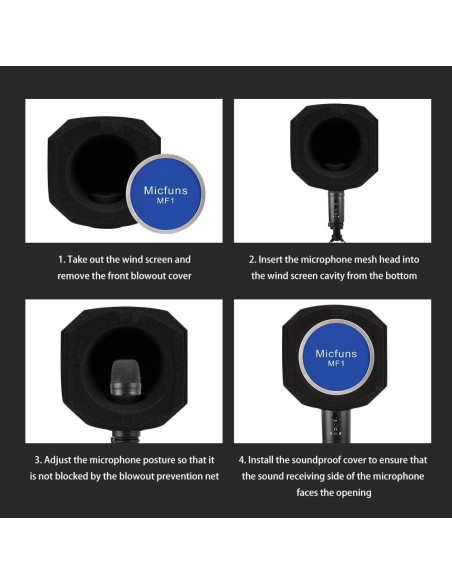 Filtro Antiviento para Micrófono Profesional - Espuma Acústica 4.5-6 cm