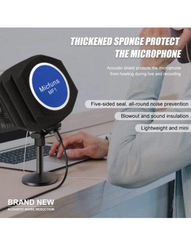 Filtro Antiviento para Micrófono Profesional - Espuma Acústica 4.5-6 cm