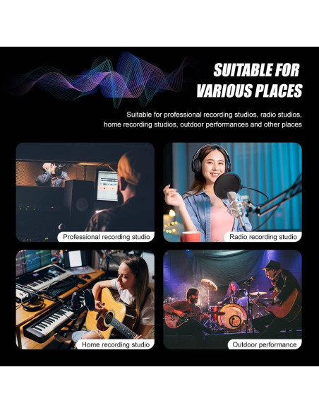 Filtro Antiviento para Micrófono Profesional - Espuma Acústica 4.5-6 cm