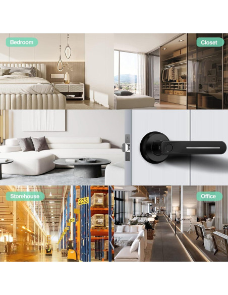 Cerradura Biométrica GeekTale B01 con Huella Dactilar - Negra