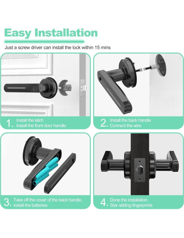 Cerradura Biométrica GeekTale B01 con Huella Dactilar - Negra