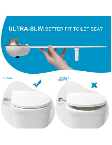 Bidet GLIGAM No Eléctrico con Boquilla Autolimpiante 39x25cm