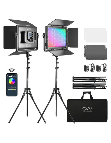 GVM 1300D Kit de Luz de Video LED RGB 65W con Control Bluetooth
