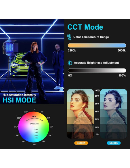 GVM 1300D Kit de Luz de Video LED RGB 65W con Control Bluetooth GVM 1300D Kit de Luz de Video LED RGB 65W con Control Bluetooth