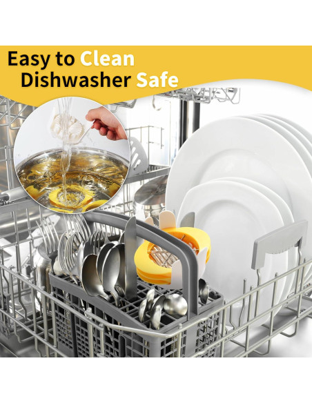 Cortador de Huevos 3-en-1 Jawbush, Acero Inoxidable, Amarillo