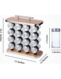Organizador de Especias WYZJAZLE con 16 Tarros y Estante Vertical 2
