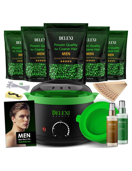 Kit de Cera Dura DELEXI para Hombres y Mujeres - 41.4g