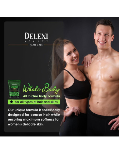 Kit de Cera Dura DELEXI para Hombres y Mujeres - 41.4g