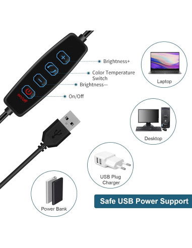 Kit de Iluminación LED Sancheay 15.24 cm 3 Modos 10 Brillos