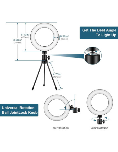 Kit de Iluminación LED Sancheay 15.24 cm 3 Modos 10 Brillos