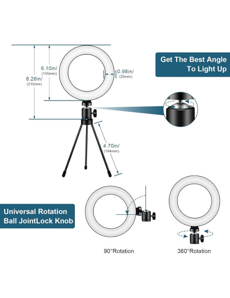 Kit de Iluminación LED Sancheay 15.24 cm 3 Modos 10 Brillos
