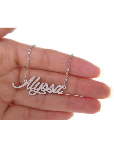 Collar de Nombre Personalizado AOLO Acero Inoxidable 40.64 cm 2
