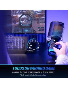 Micrófono USB Gaming FIFINE AM6 con Auriculares Estudio 2