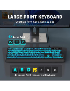 Teclado USB Retroiluminado Luzarriba Grande 7 Colores 2