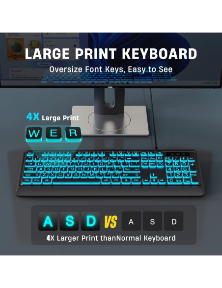 Teclado USB Retroiluminado Luzarriba Grande 7 Colores