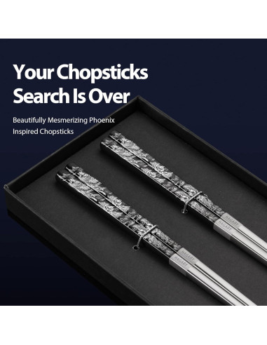 Palillos de Metal Reutilizables Hagary - Acero Inoxidable 316 - 2 Pares