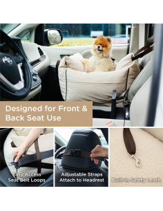 Asiento Elevador para Perros Lesure Beige - Impermeable y Acolchado 2
