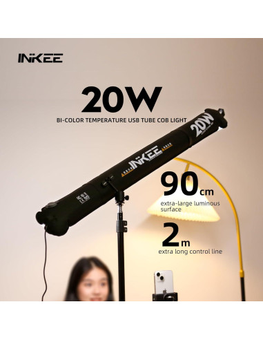 Luz de Tubo LED Inflable INKEE GCA20U 20W Bi-Color 90cm