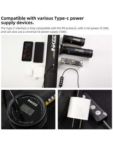 Luz de Tubo LED Inflable INKEE GCA20U 20W Bi-Color 90cm