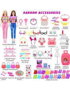 342 Piezas Ropa de Muñeca y Accesorios MINIFUN para Niñas 2