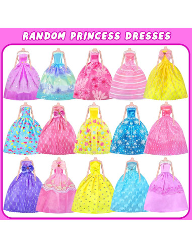 342 Piezas Ropa de Muñeca y Accesorios MINIFUN para Niñas