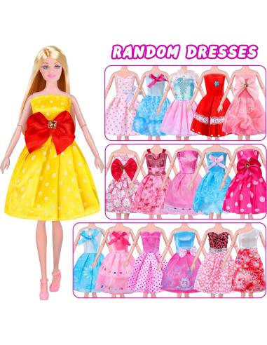 342 Piezas Ropa de Muñeca y Accesorios MINIFUN para Niñas