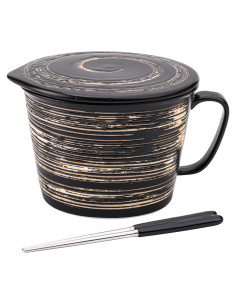 Juego de Tazones de Ramen Tsreinh Cerámica 850 ml Negro