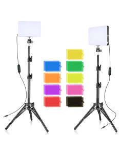 Kit de Luz de Video LED SEDGEWIN 2 Piezas 6500K USB con Trípode