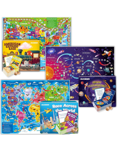 QUOKKA 3 Juegos de Mesa Educativos para Niños 5-10 Años