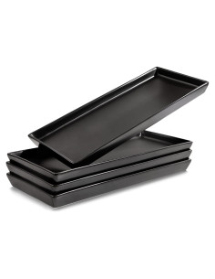 Set de 4 Platos Rectangulares de Cerámica Negra Home Beets