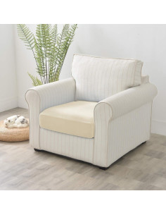 Funda de Cojín Elástica CONRUSER Terciopelo Beige 50-70 cm 2